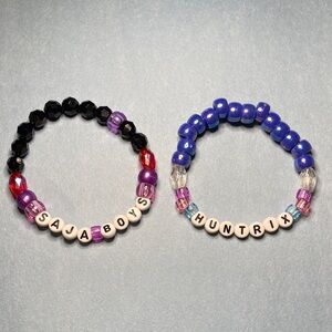 K-Pop Demon Hunters Huntrix and Saja Boys Kandi Bracelet Set